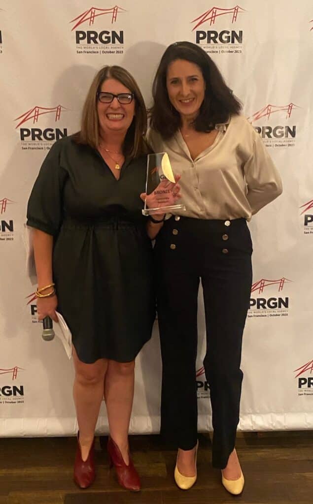 2023 PRGN Awards hosts Natalie Ghidotti and Natacha Clarac